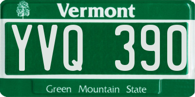 VT license plate YVQ390