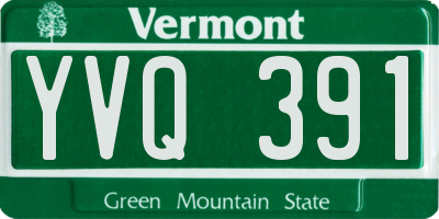 VT license plate YVQ391