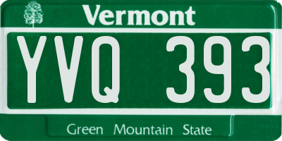 VT license plate YVQ393