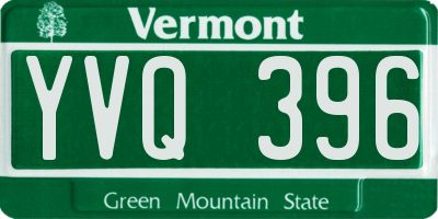 VT license plate YVQ396