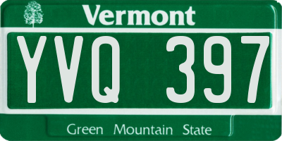 VT license plate YVQ397