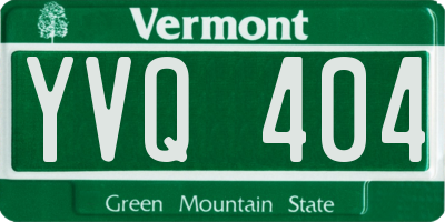 VT license plate YVQ404