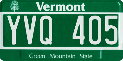 VT license plate YVQ405