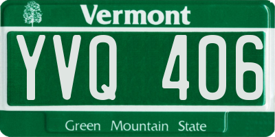 VT license plate YVQ406