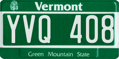 VT license plate YVQ408