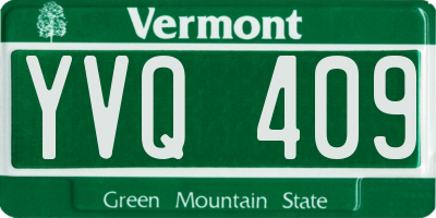 VT license plate YVQ409