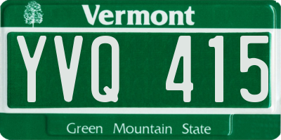 VT license plate YVQ415