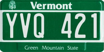 VT license plate YVQ421