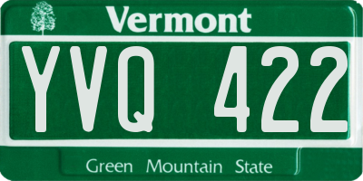 VT license plate YVQ422