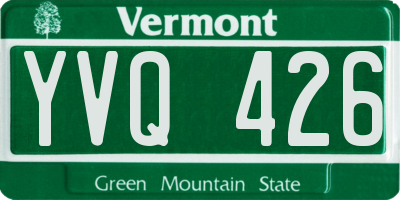 VT license plate YVQ426