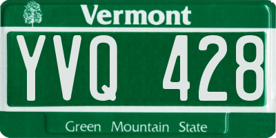 VT license plate YVQ428
