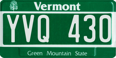 VT license plate YVQ430