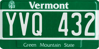 VT license plate YVQ432