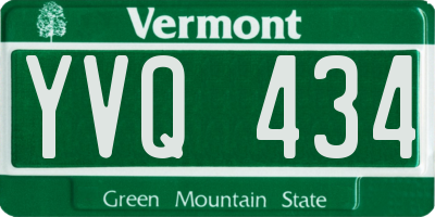 VT license plate YVQ434