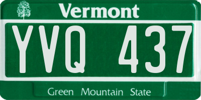VT license plate YVQ437
