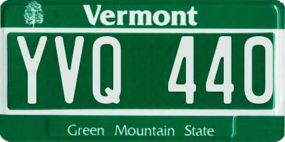 VT license plate YVQ440