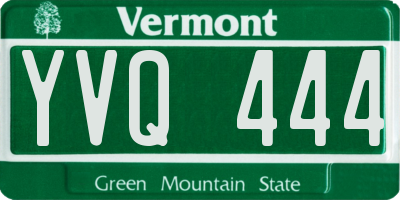 VT license plate YVQ444