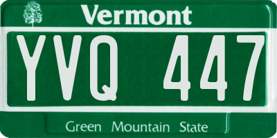 VT license plate YVQ447