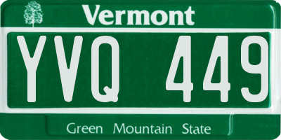 VT license plate YVQ449