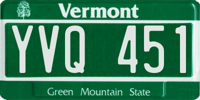 VT license plate YVQ451