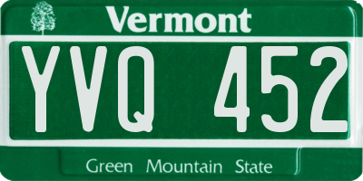 VT license plate YVQ452