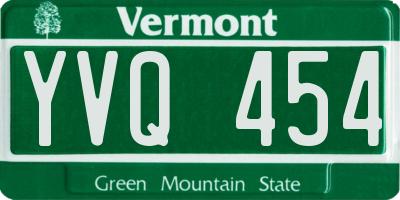 VT license plate YVQ454