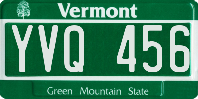 VT license plate YVQ456