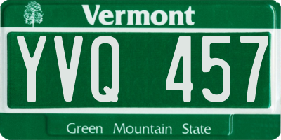 VT license plate YVQ457