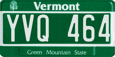 VT license plate YVQ464