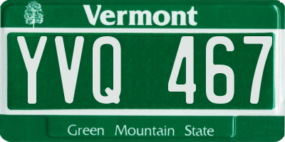 VT license plate YVQ467