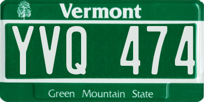 VT license plate YVQ474