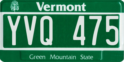VT license plate YVQ475