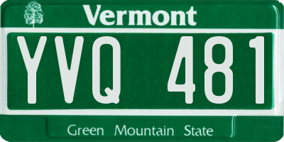 VT license plate YVQ481
