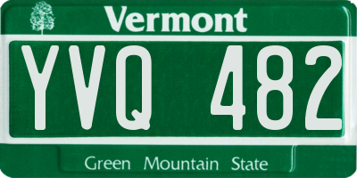 VT license plate YVQ482
