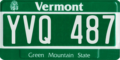 VT license plate YVQ487