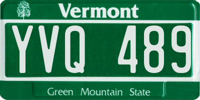 VT license plate YVQ489
