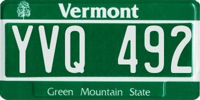 VT license plate YVQ492