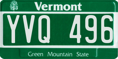 VT license plate YVQ496