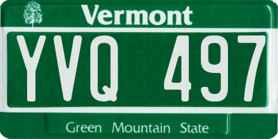 VT license plate YVQ497