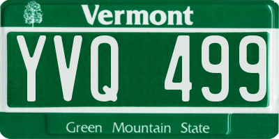 VT license plate YVQ499