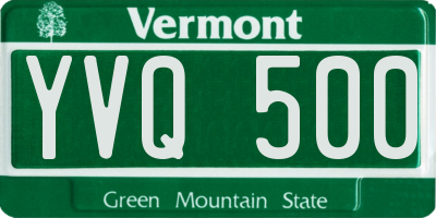 VT license plate YVQ500