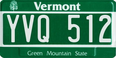 VT license plate YVQ512