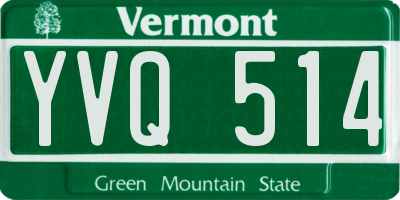 VT license plate YVQ514
