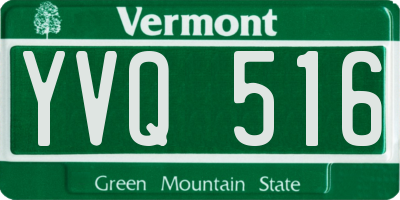 VT license plate YVQ516