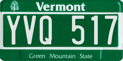 VT license plate YVQ517