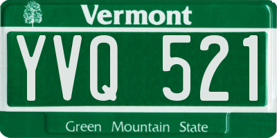 VT license plate YVQ521