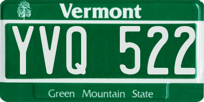 VT license plate YVQ522
