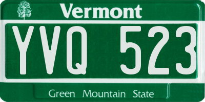 VT license plate YVQ523