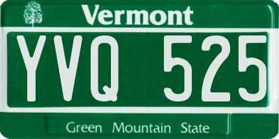 VT license plate YVQ525