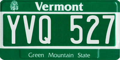 VT license plate YVQ527